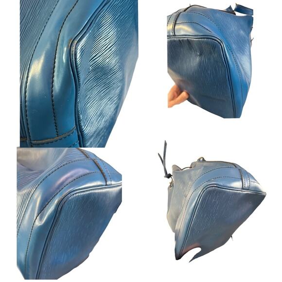 Authentic Louis Vuitton Blue Epi Noé Bucket Bag Made in France With Dust Bag - Picture 12 of 16